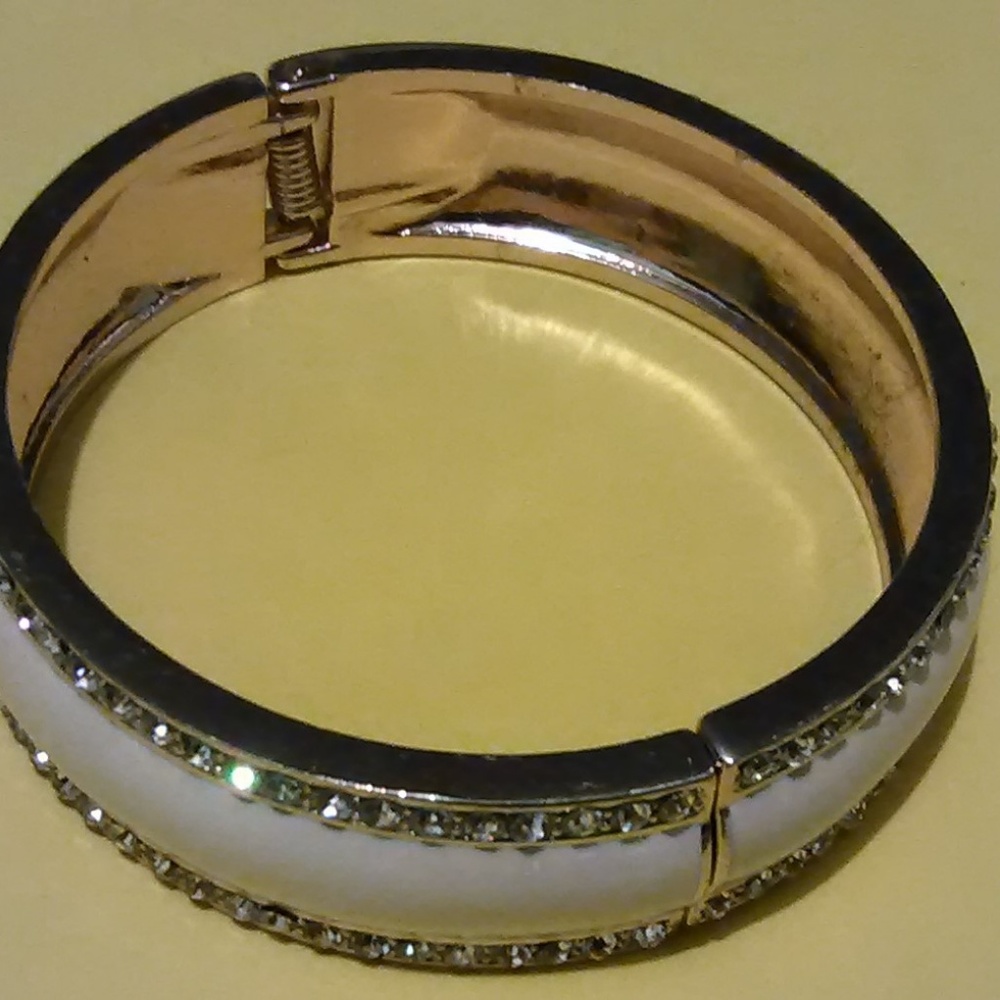 XXI Ivory with Rhinestones Bangle Bracelet